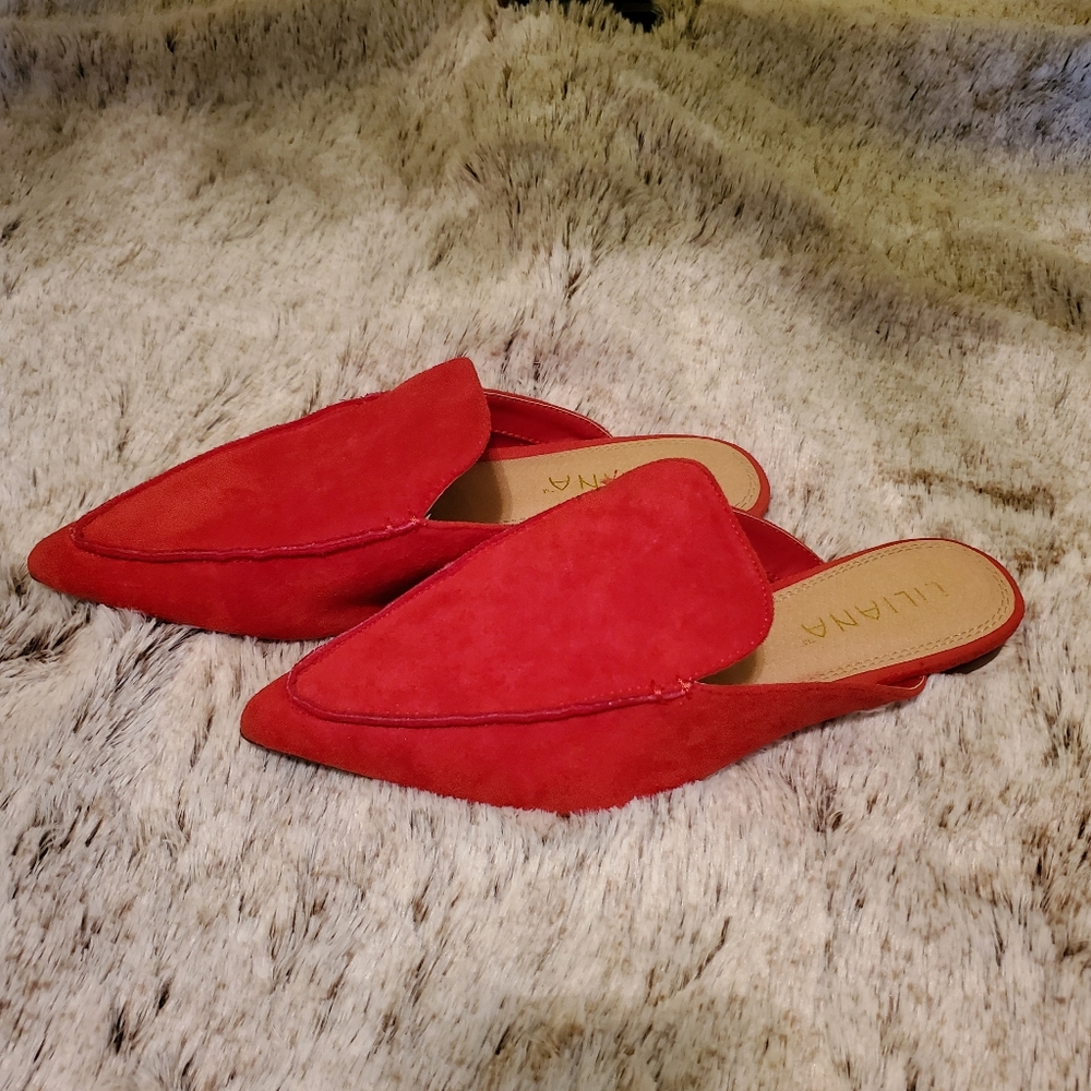 Liliana Red Suede Mules
